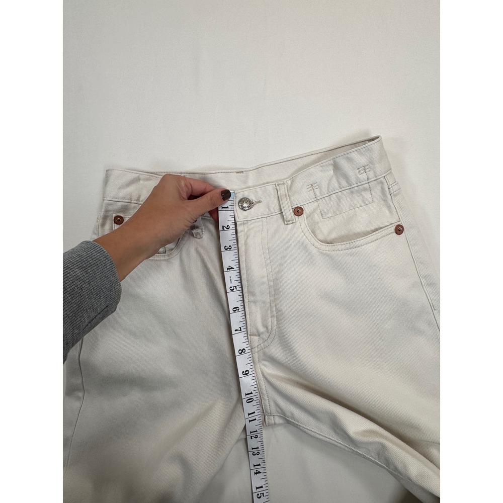 R13 Boyfriend Jean Ecru Bedford Cord Cream 25 Japanese Fabric Minimalist Luxury - Picture 15 of 16